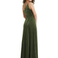 1556 One-Shoulder Velvet Maxi Dress with Pockets by Dessy